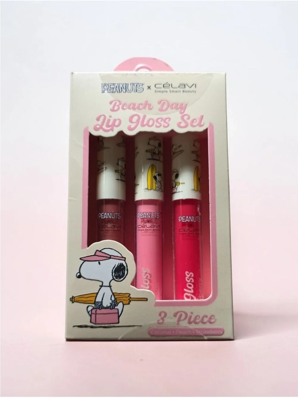 Three Piece Peanuts x Celavi Lip Gloss Set -Beach Day